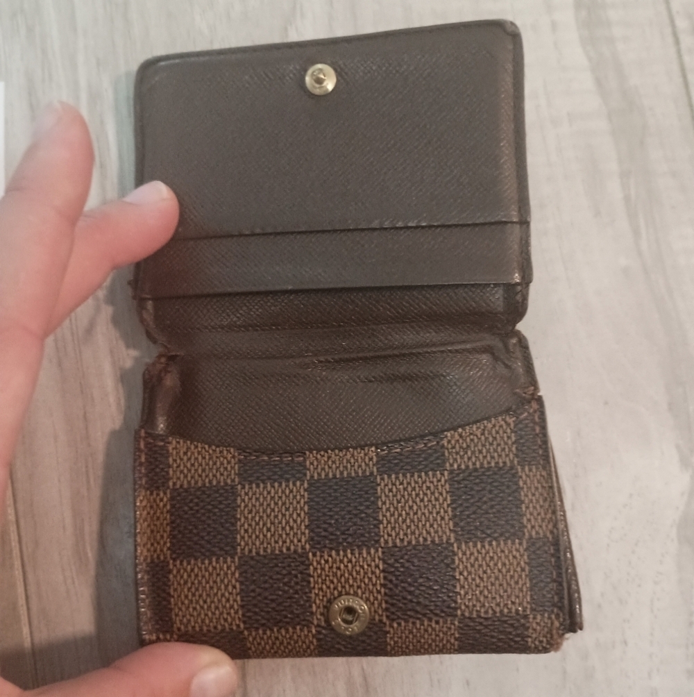LOUIS VUITTON Coin Case Ludlow Damier Ebene Brown PVC Mens